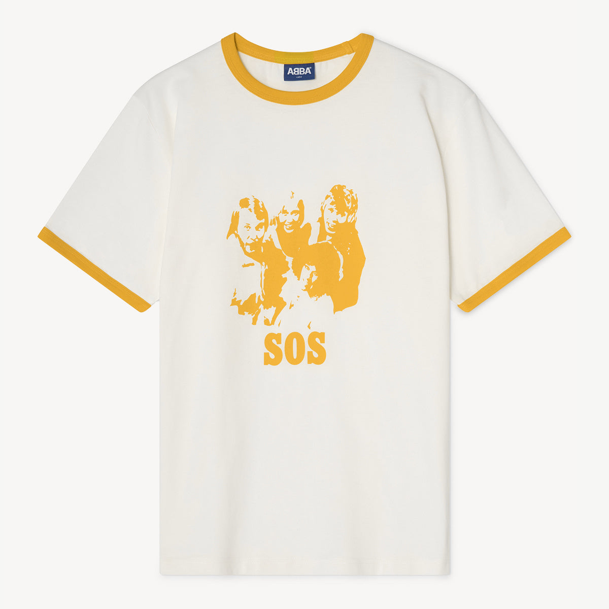 ‘SOS’ Ringer T-shirt (Off-White/Yellow)